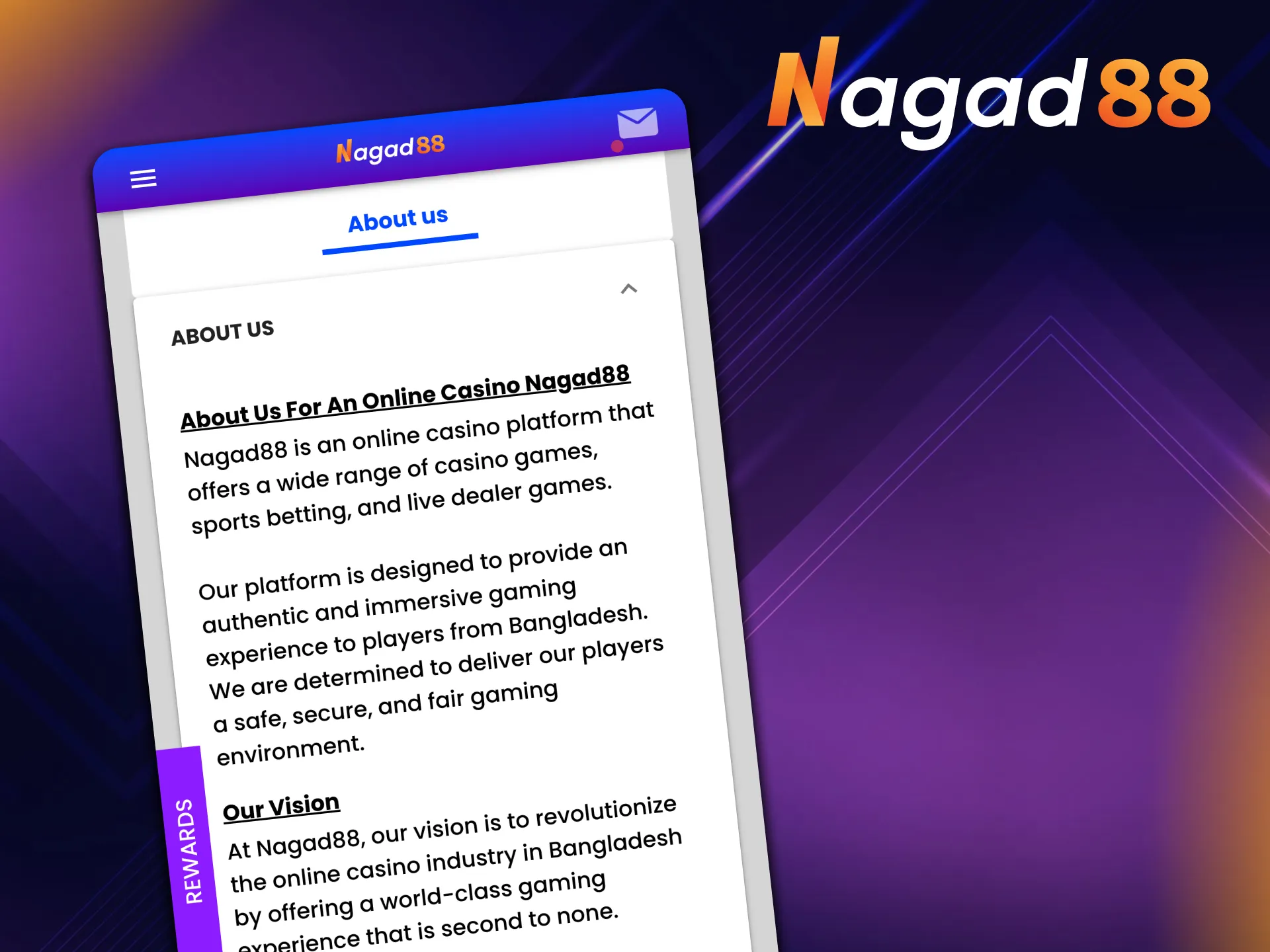 The Nagad88 app is licensed by Cura&ccedil;ao 5536/JAZ.