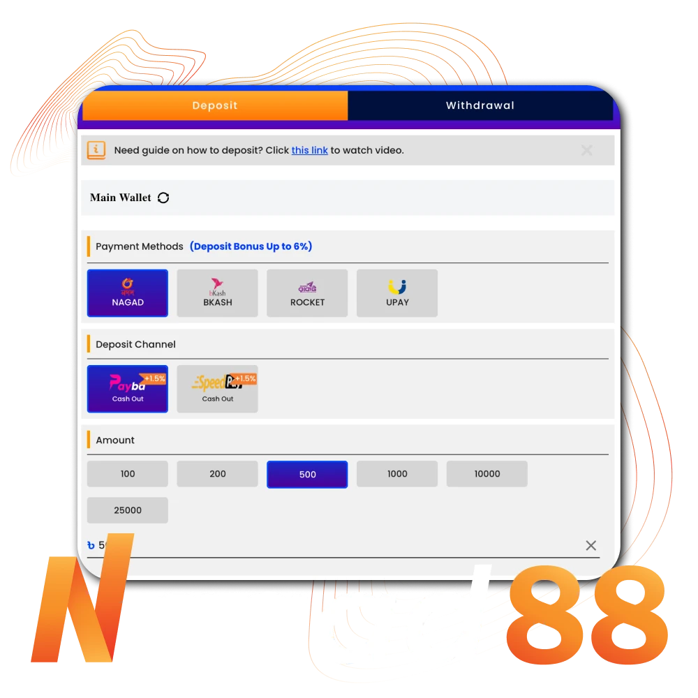 Come to Nagad88 and make safe deposits.