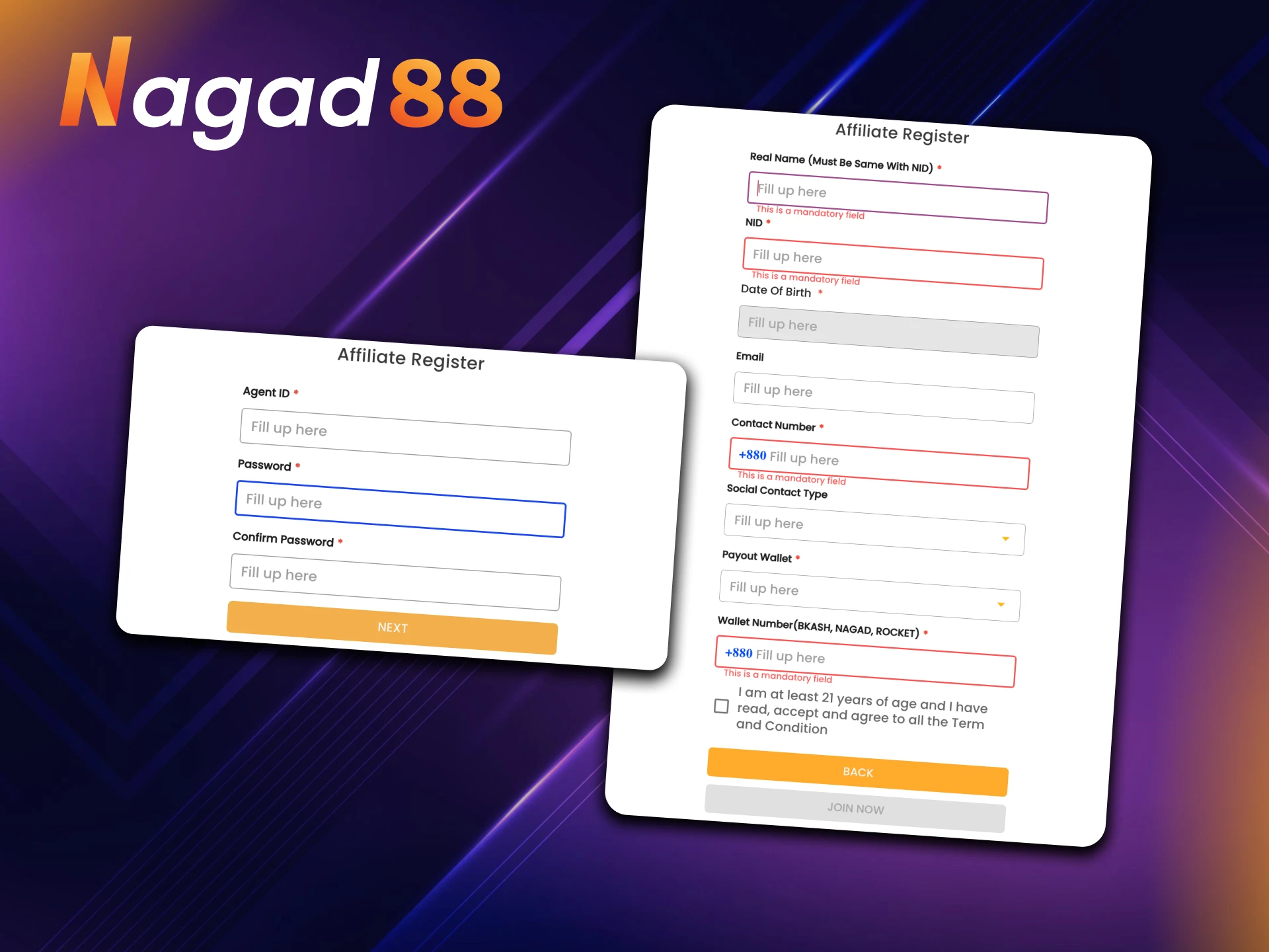 You must agree to all the Nagad88 terms and condition.