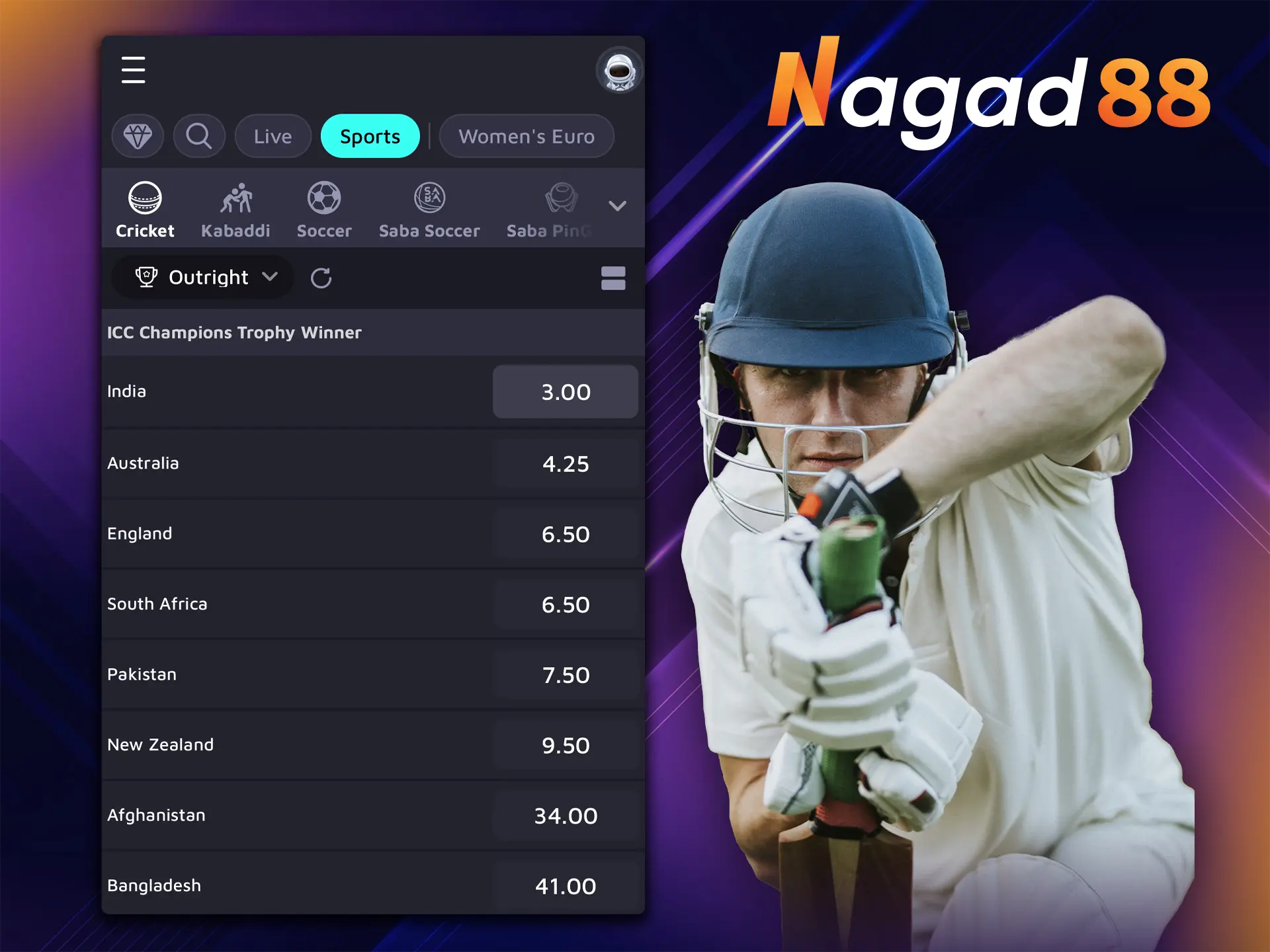 Learn about betting types before making an accurate prediction on ICC matches at Nagad88.