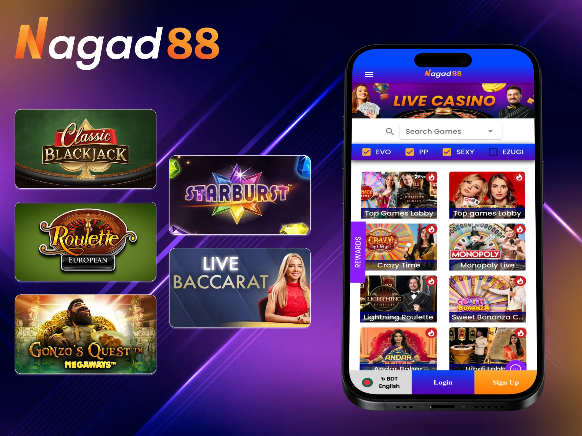 Discover amazing casino games at Nagad88.