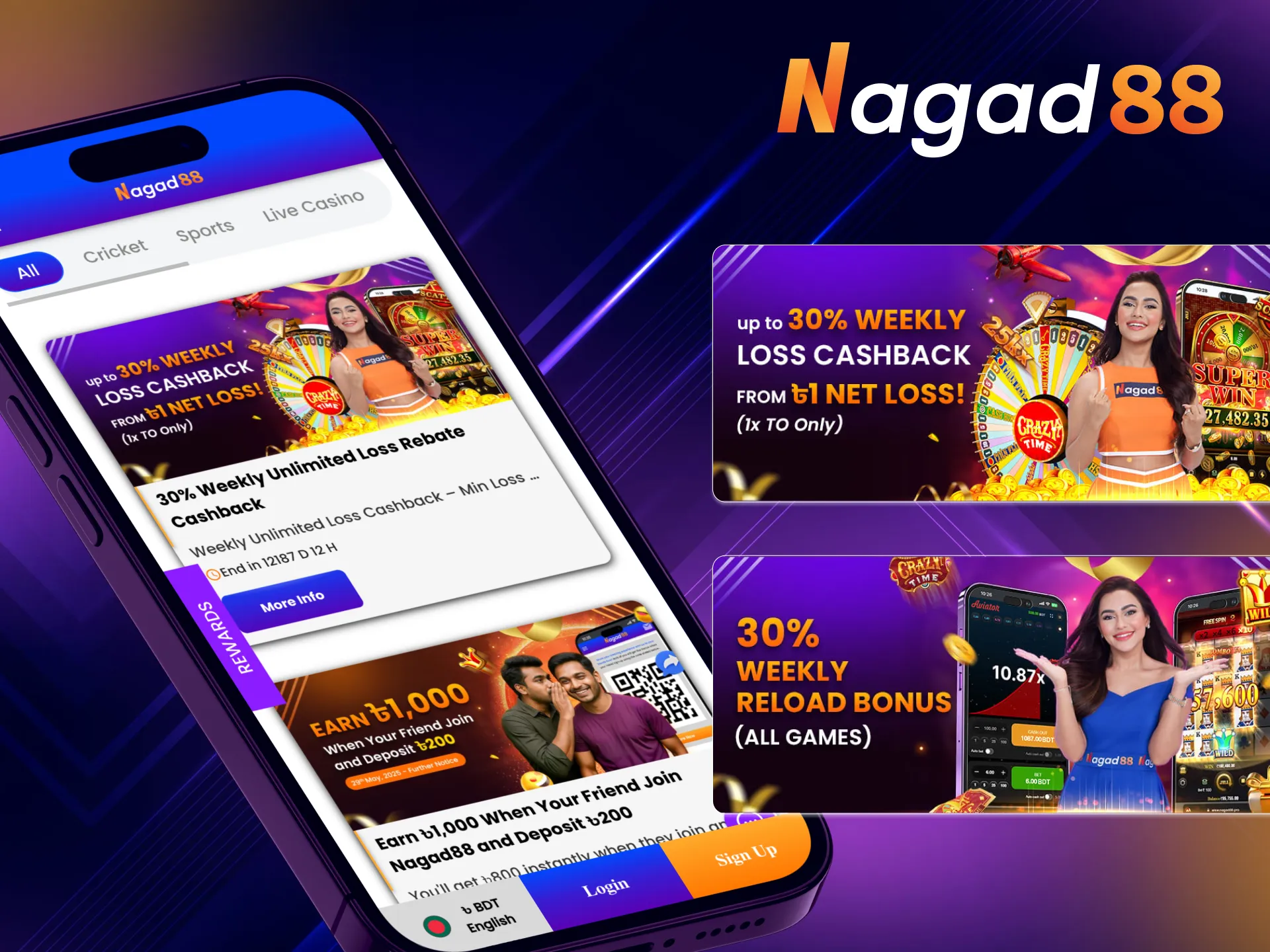 Claim your weekly exciting bonus on Nagad88.