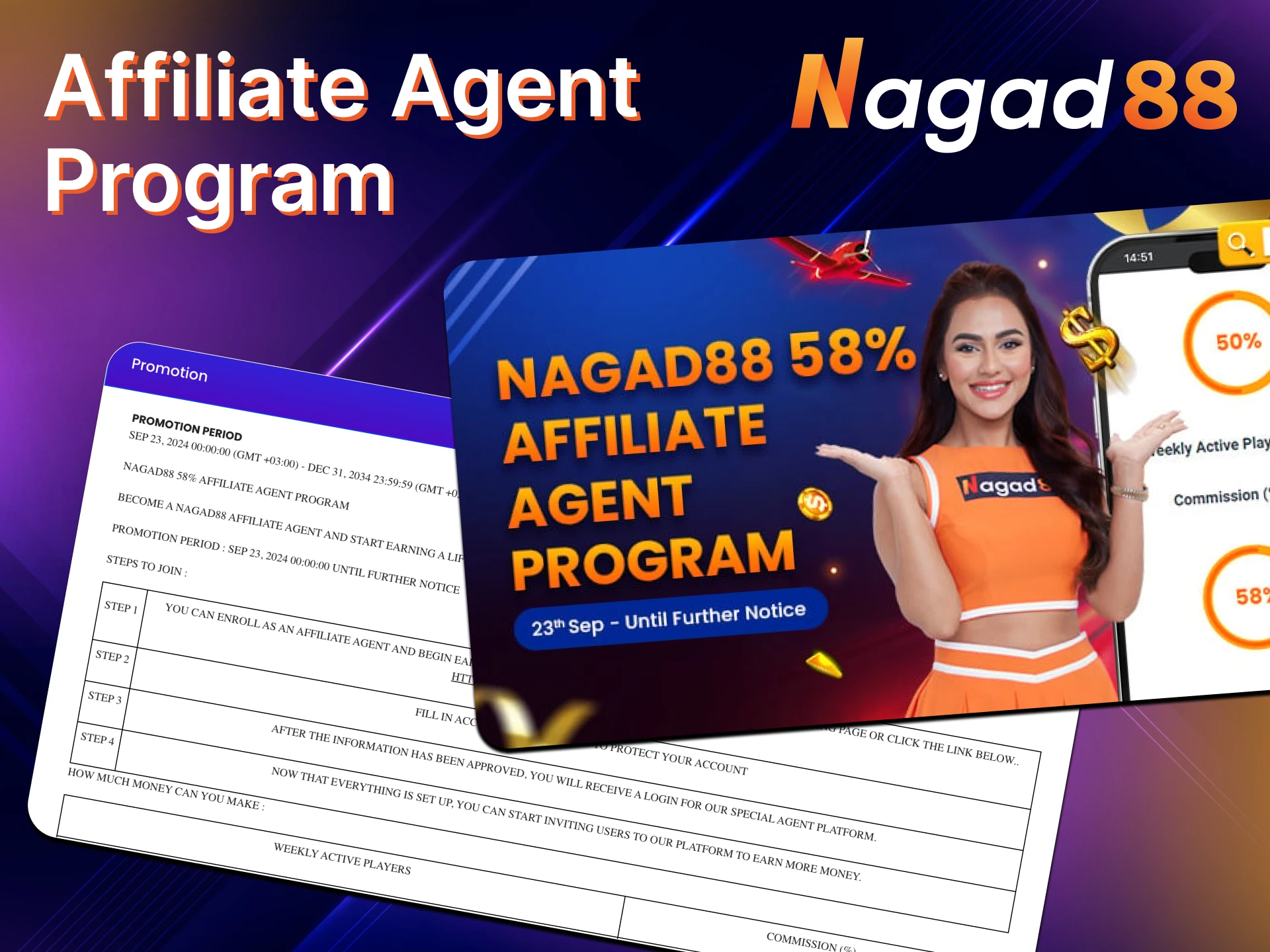 Grow with the affiliate agent program at Nagad88.