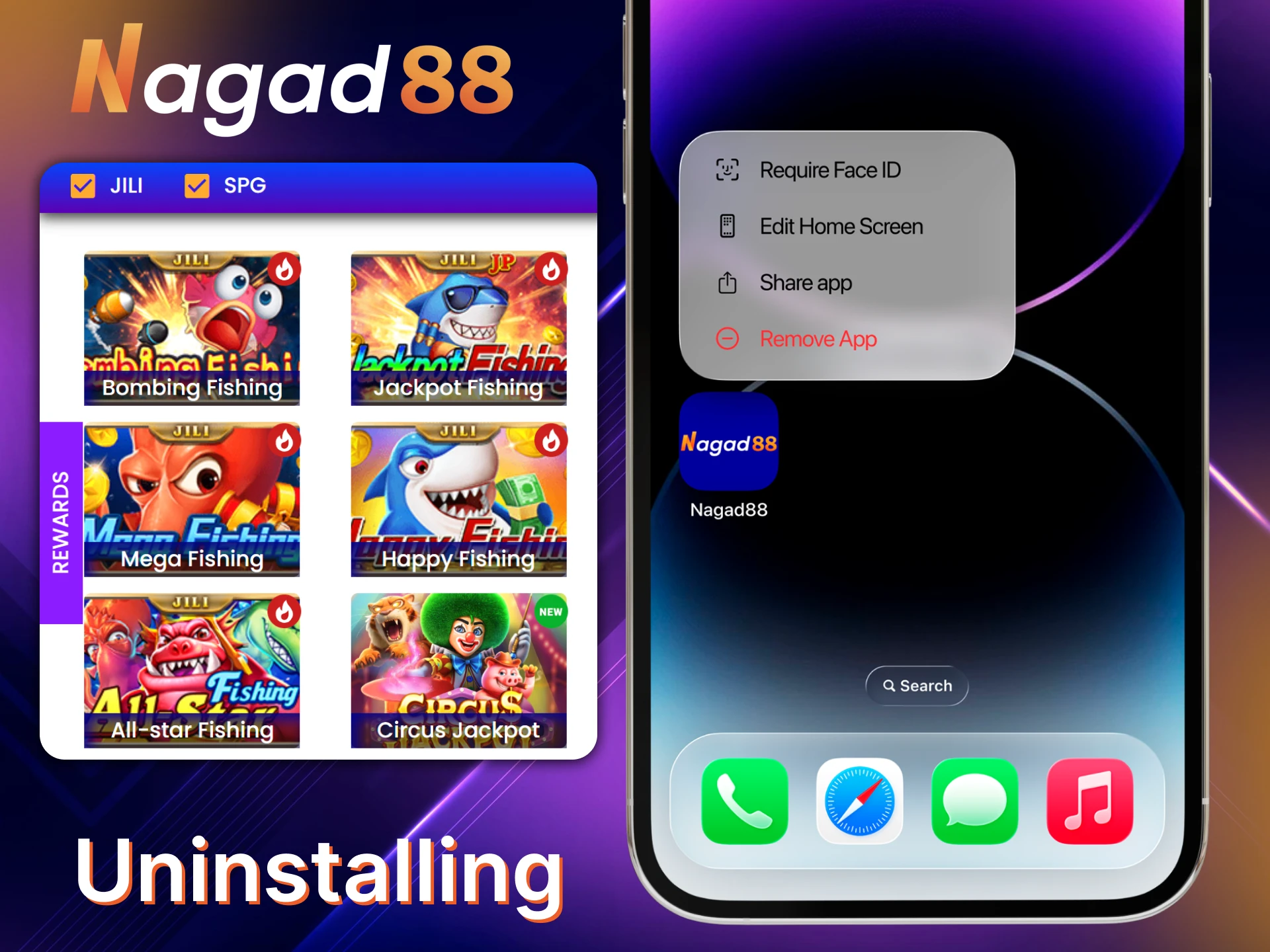 Follow the steps to safely remove the Nagad88 app from mobile.