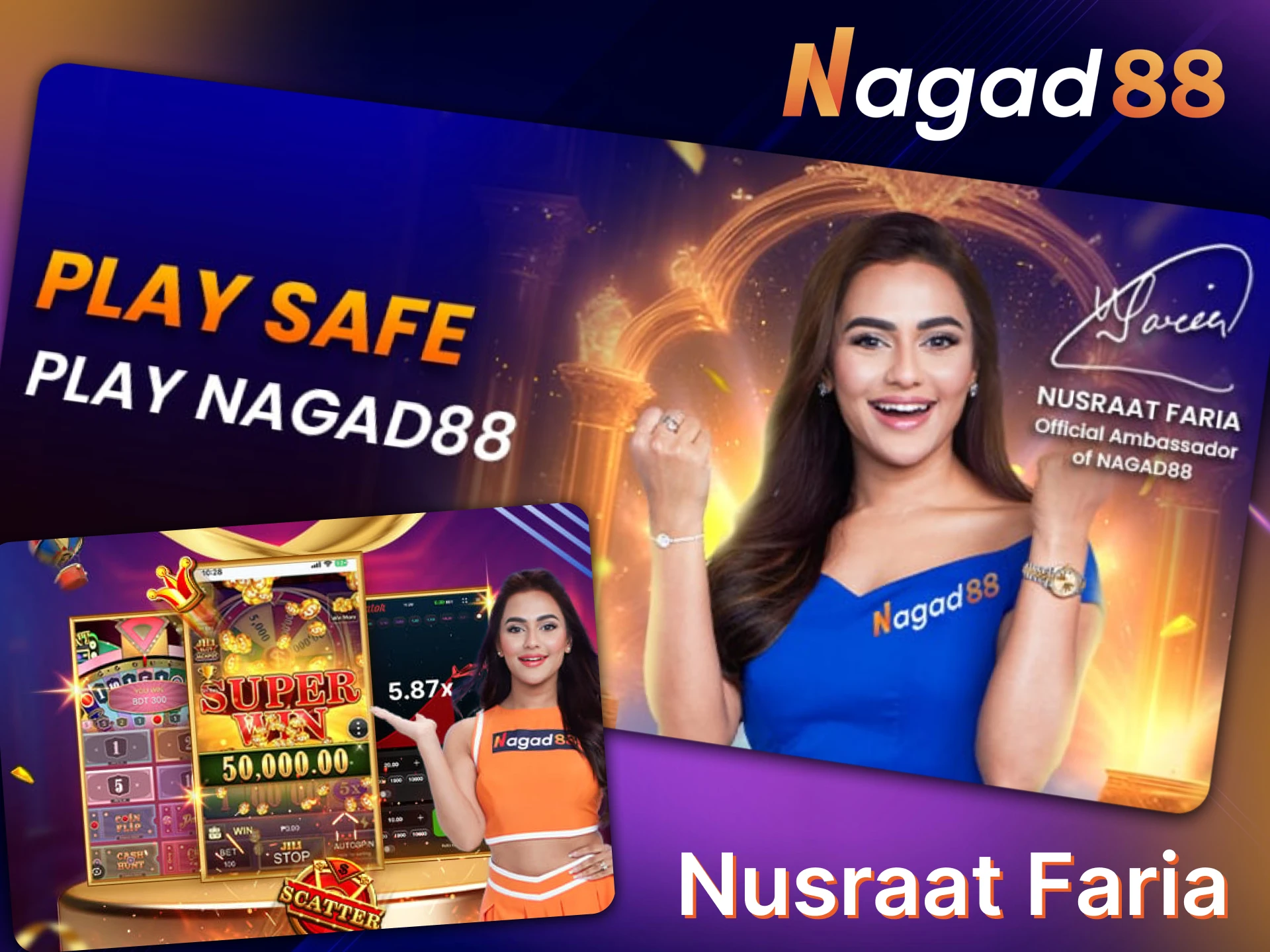 Meet Nusraat Faria the official brand ambassador for Nagad88 in Bangladesh.
