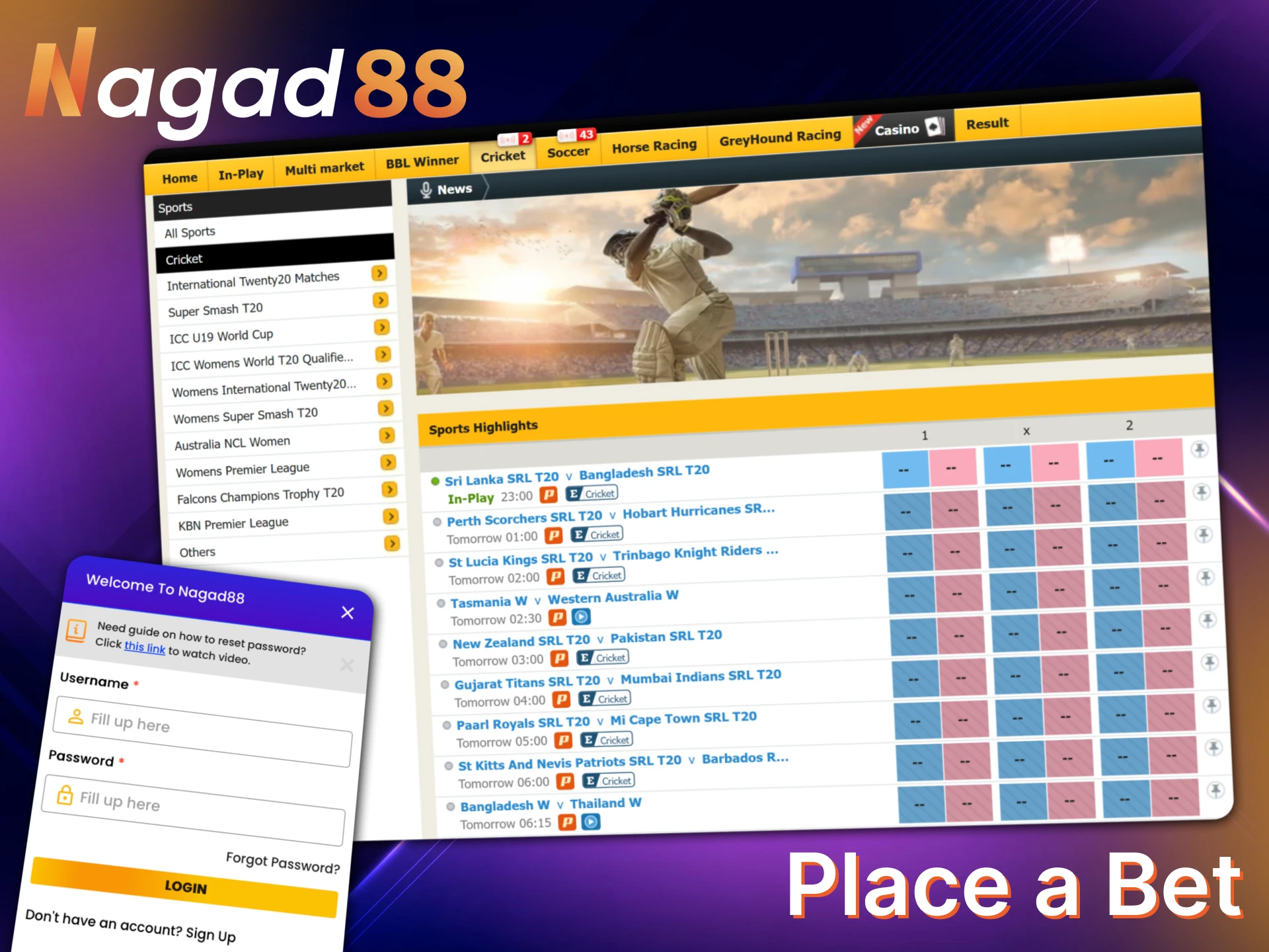 Learn how to place a bet on the Nagad88 platform.